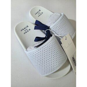Janie & Jack White Perforated Slide Kids Sandals Size 9